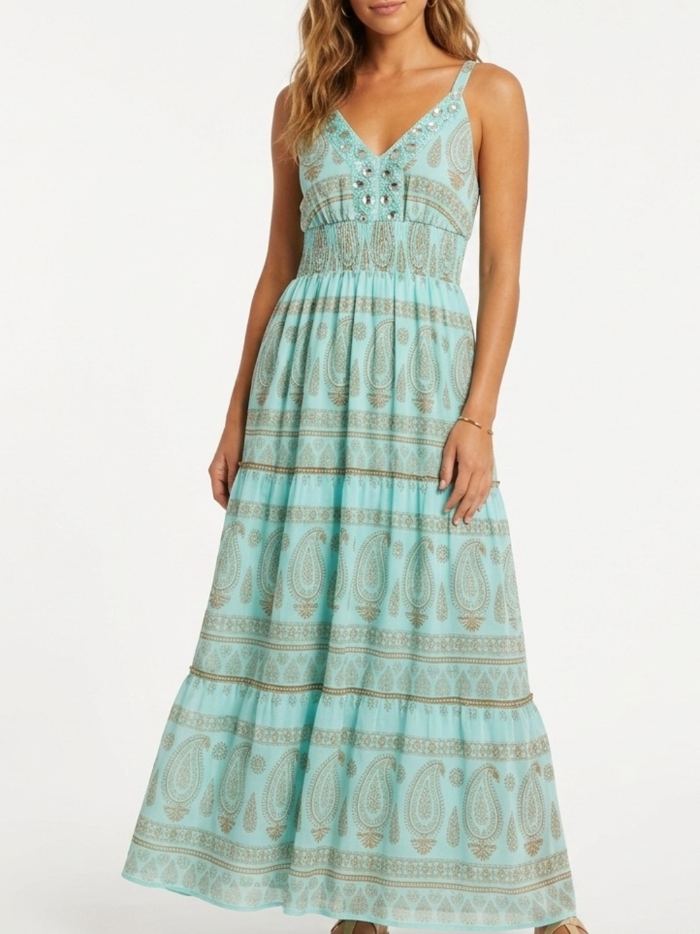 Me 2 Magic 100% Cotton Maxi Dress Size L In New Condition With Out Tags